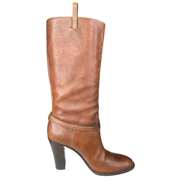 Gucci Interlocking GG Brown Leather Riding Boots Size 40 US 10 *Read Description - Picture 4 of 15